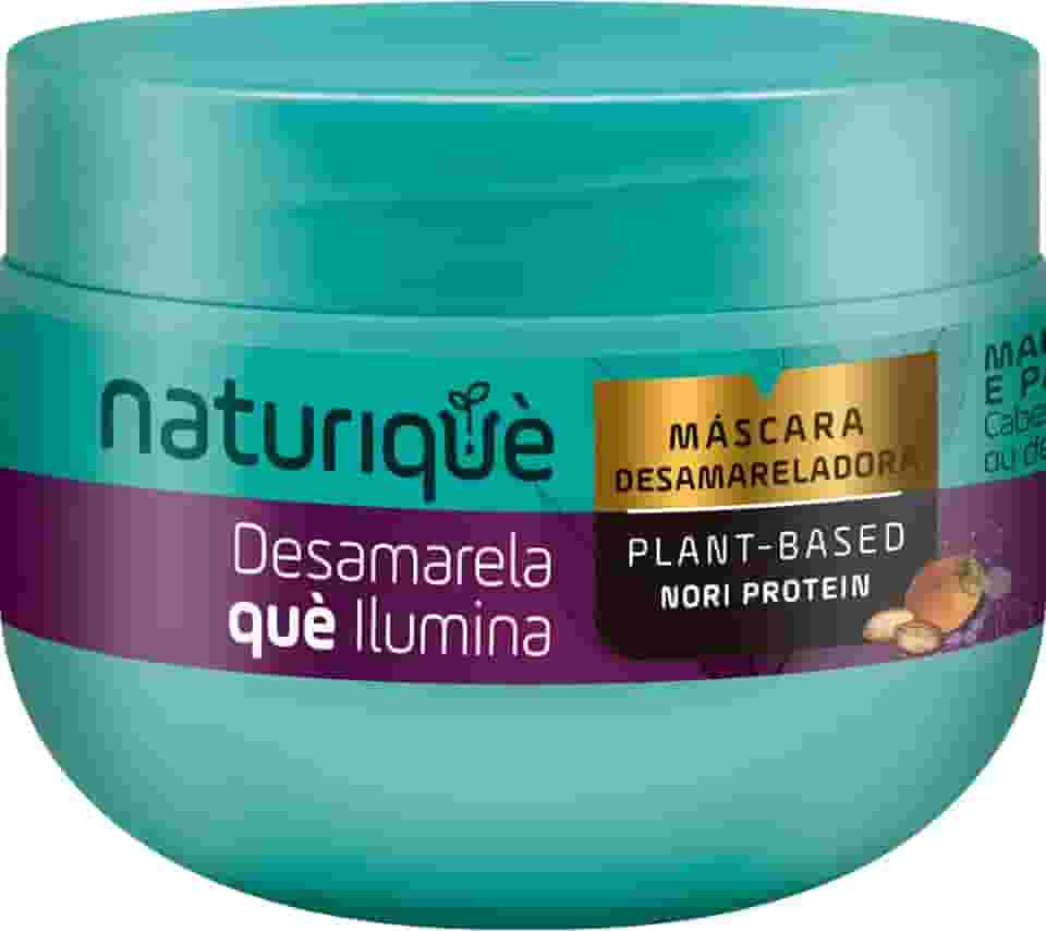 Naturiquè, Máscara Capilar, Para todos os tipos de cabelos, Desamarela què ilumina, Neutraliza os tons amarelados e alaranjados dos cabelos loiros ou com mechas, 300ml