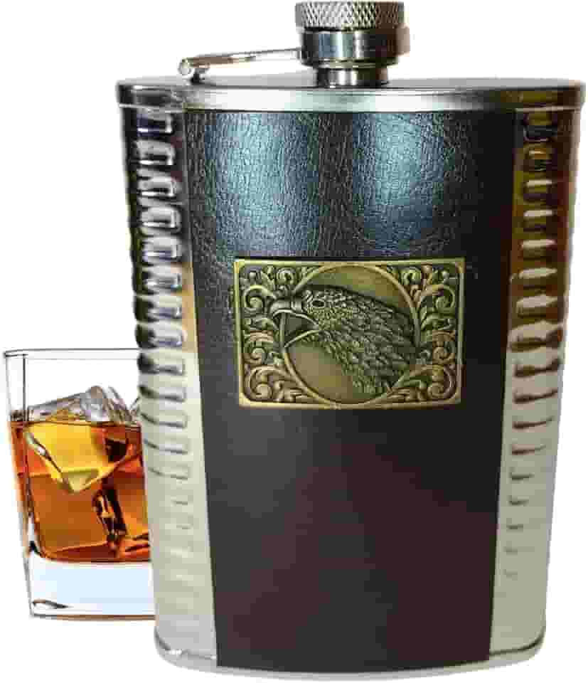 Cantil de Bolso Inox Porta Bebida Whisky Vodca 9Oz 266Ml (Águia)