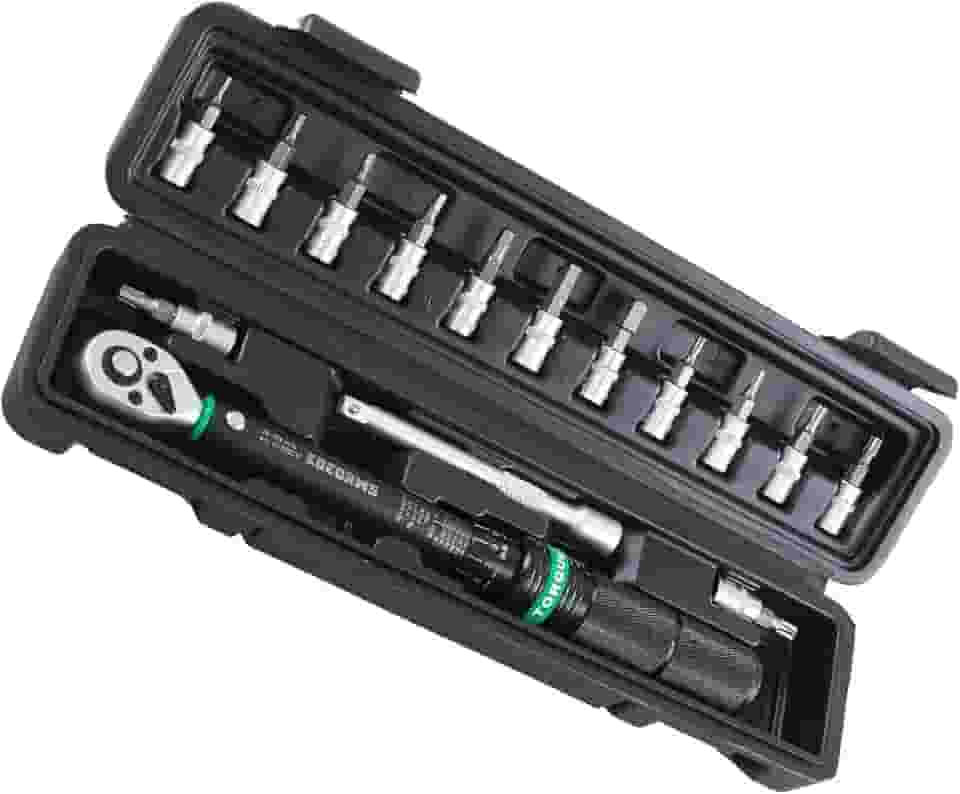 KOEORWS Conjunto de chaves de torque de 1/4 polegada, 2,26 a 24,9 Nm, conjunto de 15 chaves de torque de bicicleta com direção dupla, escalas de alcance duplo, chave de torque de 15 peças para