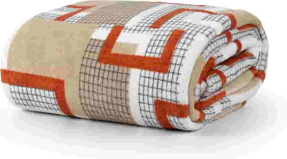 Cobertor Manta Microfibra Solteiro 01 Peça (Toque Aveludado) (Mix Geo)