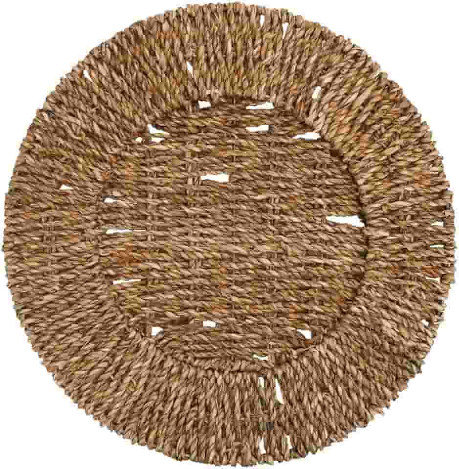 Mimo Style Sousplat Rattan de Fibra Natural, Cor Escura. Elegante e Charmoso Perfeito Para Sua Mesa Posta. Perfeito Para Todas as Ocasiões. Perfeito Para uma Mesa Tropical. Medidas: 33x2cm