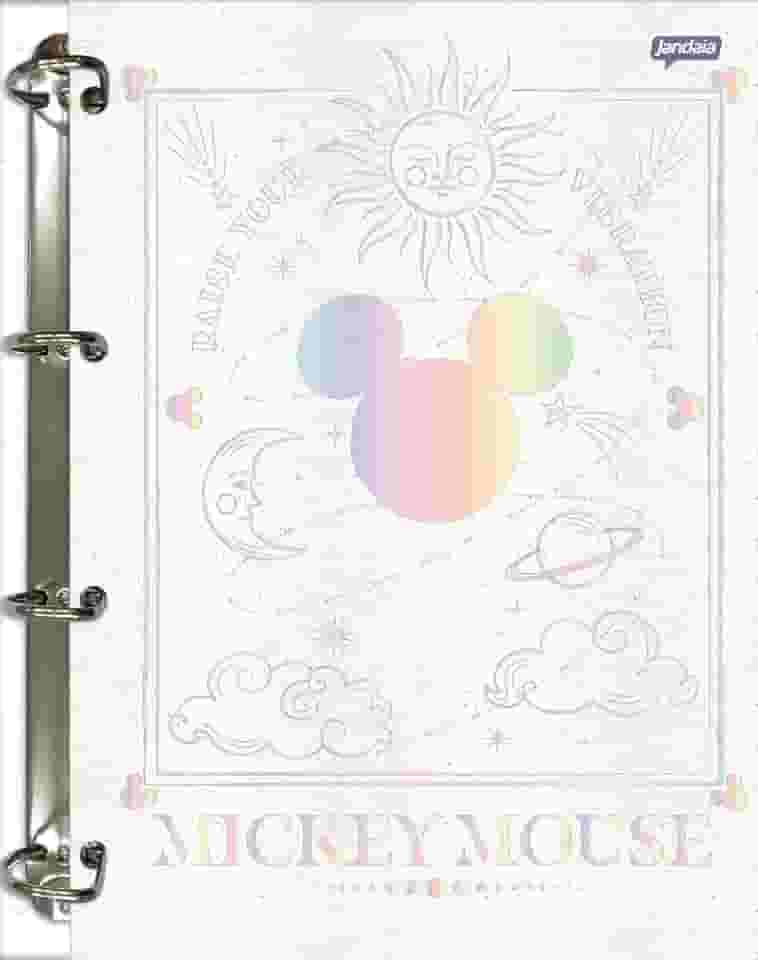 Jandaia - Caderno Argolado Cartonado Colegial Mickey Arts Magic 160 folhas