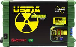 USINA Inversor 1000W Onda Senoidal Pura, Off-Grid, Entrada 12VDC, Saída 220VAC, Pico 2000W