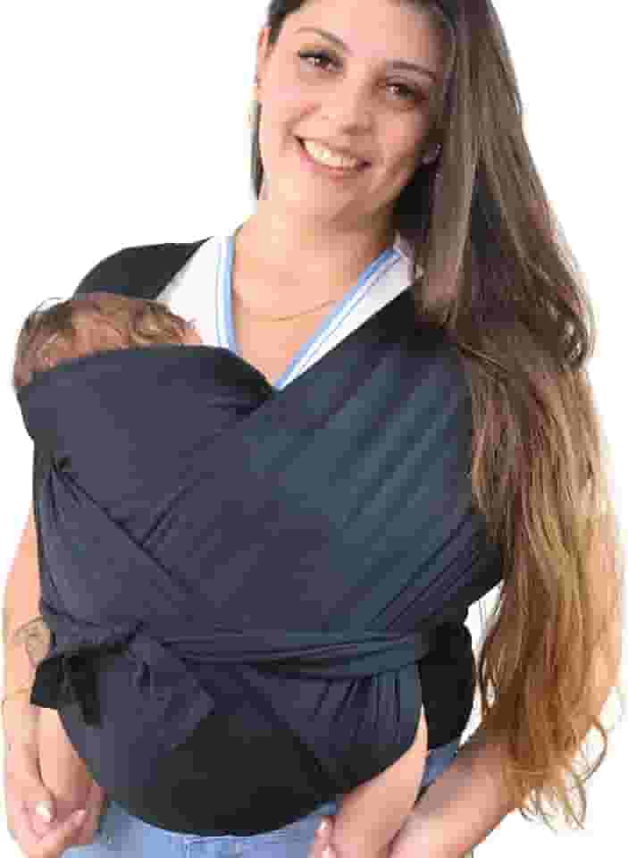 Wrap Sling de Bebê Carregador Canguru de Vestir Little Beni Dry Fit (PRETO, G)
