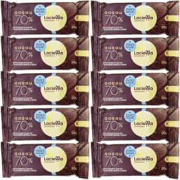 Kit 10 Unidades de Chocolate 70% Cacau Zero Açúcar Zero Lactose de 20g cada - Laciella