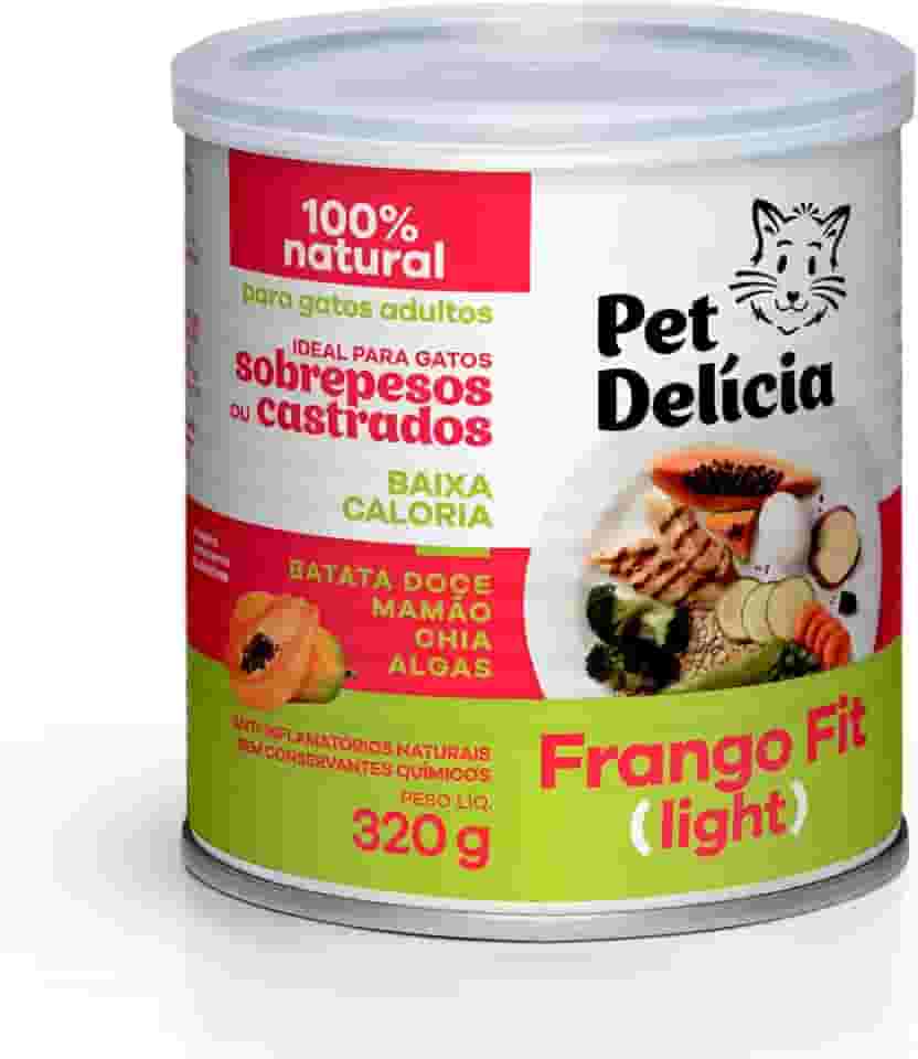 Pet Delícia Frango Fit 320g, Alimentação Natural para Controle de Peso para Gatos Castrados