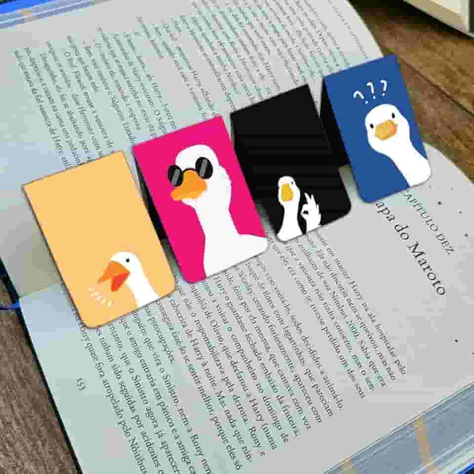 Kit com 4 Marcadores de Página Magnético Modelo Patos 001