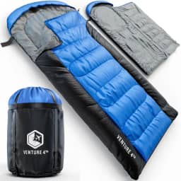 VENTURE 4TH Saco de dormir para mochila – 2GG, tamanhos duplo e único – Sacos de dormir leves para climas quentes e frios para adultos, crianças e casais – Ideal para caminhadas, acampamento e