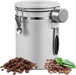Porta Cafe, Pote de Armazenamento Cafe, com Colher para Pó de Café, 2,8L, Grãos de Café, Chá, Açúcar, Farinha, Cereais, Adequado para Escritórios Domésticos e Assim Por Diante
