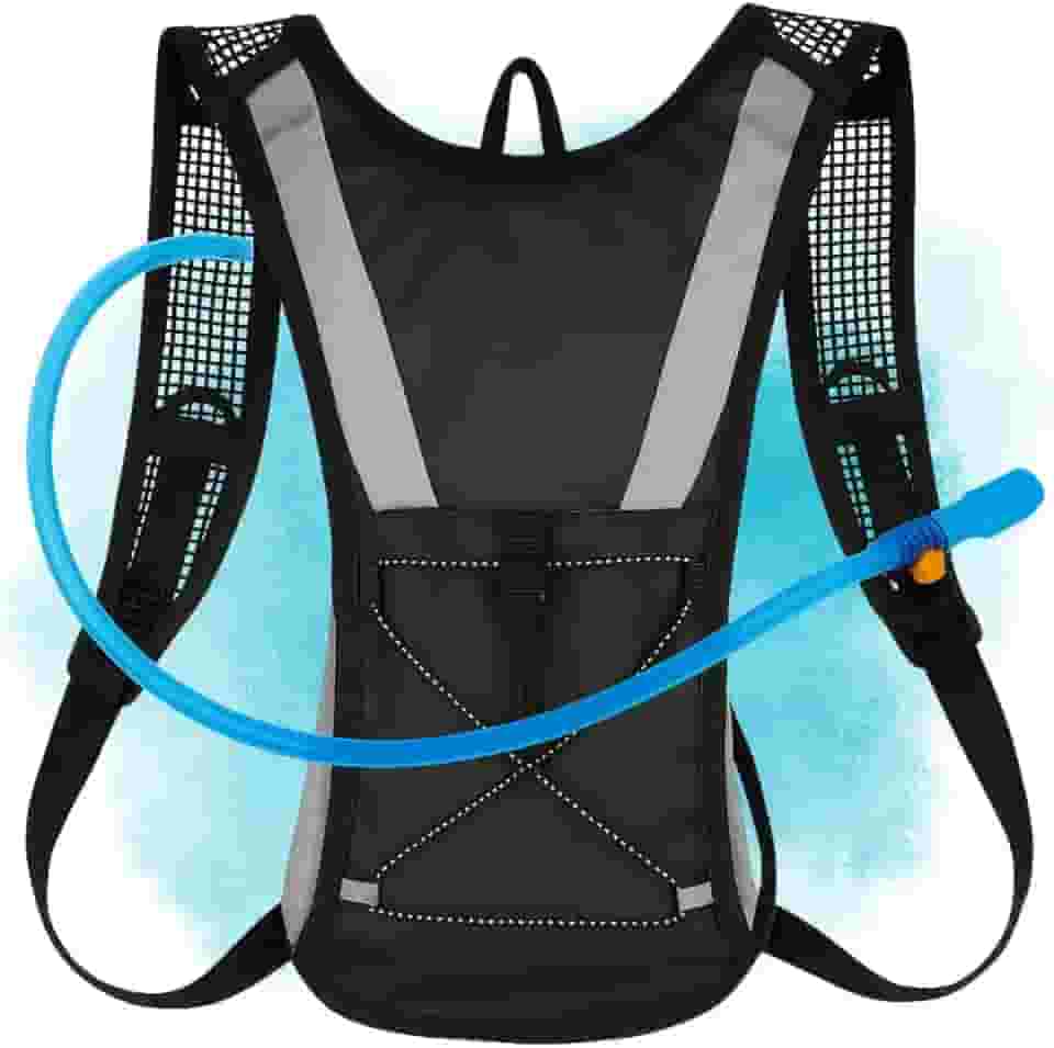 Mochila de hidratação 2L, Preta e Cinza Leve e confortavel para trilhas e corridas.