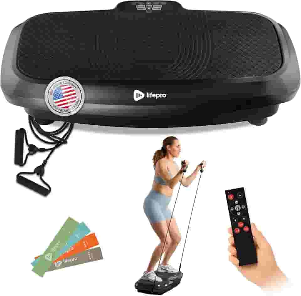 Máquina de Exercício de Vibração 3D Turbo da LifePro – Oscilação de Motor Dupla, Pulsação + Plataforma de Vibração de Movimento 3D | Máquina de Vibração de Corpo Inteiro para Casa Fitness e Perda de Peso.