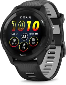 Garmin Relógio Forerunner 265 Music Preto 46mm com Monitor Cardíaco de Pulso e GPS
