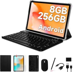 kinstone Tablet Android 12 de 10,1 polegadas, tablet para jogos, 8 GB de RAM + 256 GB de ROM, expansão de 1 TB, MTK 8183 Octa-Core CPU 2.0 GHz, 2 MP frontal + câmera traseira de 5 MP, IPS 1280 * 800