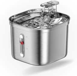 Bebedouro Fonte Água 2l Filtro Silenciosa Inox Para Gatos Cães Filtragem Automática Com Nível de Água