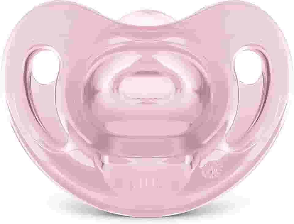 NUK Chupeta Sensitive Soft 100% Silicone Girl S1 - Rosa Tam 1 (0-6 Meses)