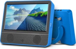 Mini TV portátil de 7 polegadas e tela IPS 1080P sintonizador digital ATSC de saída de fones de ouvido USB/TF porta HDMI, DC-12V para acampamento e cozinha (azul)