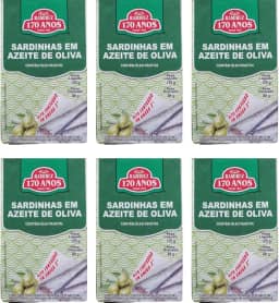 Sardinha Portuguesa em Azeite de Oliva Extravirgem 125g - RAMIREZ - Rico em Ômega 3 - Tampa Abre Fácil - 6Un.