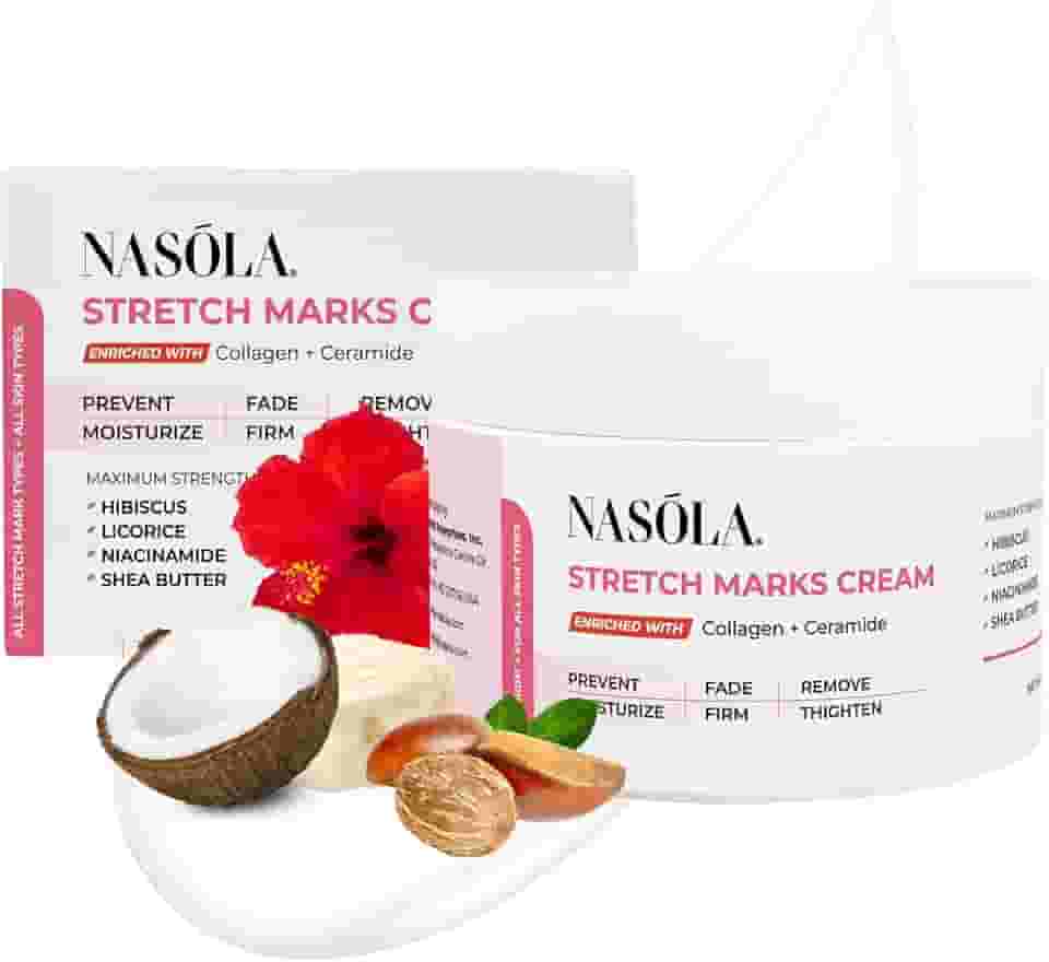 Nasola Creme Para Estrias Na Gravidez, Elimina E Previne Marcas Profundas, Hidratante Remoção De Cicatrizes Gravidez Barriga Com Colágeno Enriquecido Ceramida, 4,23 Oz