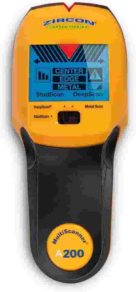 Zircon Scanner eletrônico de parede Multiscanner A200/detector de metais/detecção de fios CA ao vivo com ponteiro SpotLite