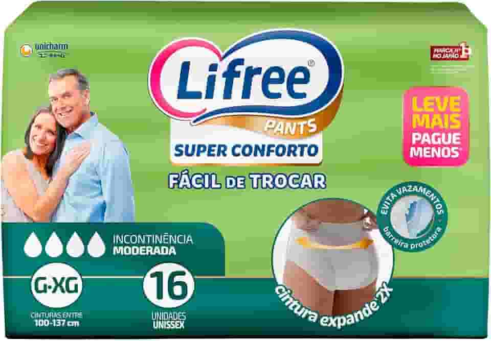 Lifree Fralda Geriátrica Tipo Calça Super Conforto G/Xg 16 Unidades
