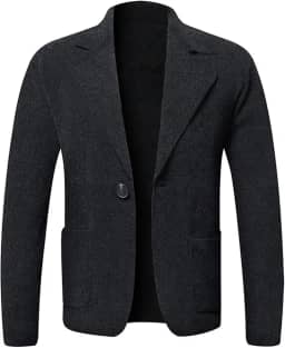 Blazer cardigã masculino de cor sólida, casual, solto