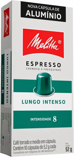 Melitta Capsula Lungo Intenso - Intensidade 8 - Compativel Nespresso