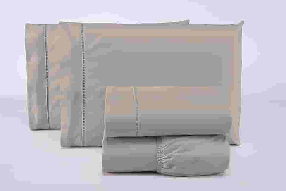 Jogo Lençol Casal 3 Peças 400 Fios 100% Algodão Premium (Bege)