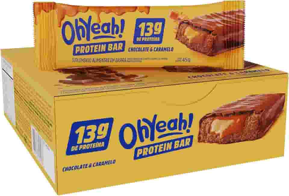 3VS Nutrition Barra de Proteína 45g Oh Yeah - Snack Proteíco - Pré e Pós-Treino - Display com 12 Unidades (Chocolate & Caramelo)