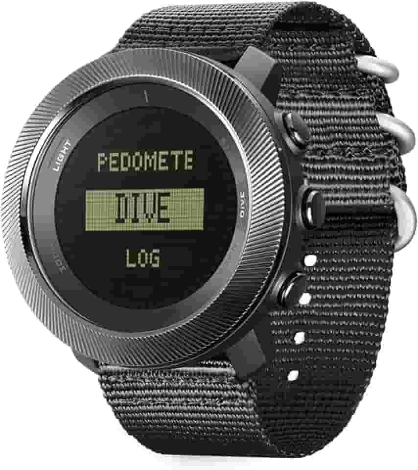 Relógio de Mergulho Unissex Submersível de 100 M, Relógio de Pulso Digital para Mergulho Com Natação, Tela LCD Com Temporizador e Contador de Passos, Barômetro, Termômetro