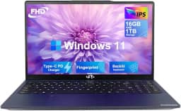 Laptop para estudante IPS 15,6 FHD IPS, Pentium N100 de 4 núcleos (Beat i3-1115G4, até 3,4 GHz), 16 GB de RAM, SSD de 1 TB, teclado retroiluminado, impressão digital, 2 anos de garantia, WiFi 6, Win