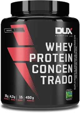 Whey Protein Concentrado Chocolate Pote 450g – Contribui para o Ganho Muscular Hipertrofia – Dux Human Health
