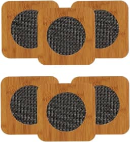 Descanso de panela de madeira 6 peças protege sua mesa