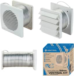 Kit Exaustor Banheiro Completo Bivolt 150mm Duto Grade Inseto