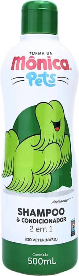 Shampoo E Condicionador De Pêlos Para Cães Turma Da Mônica 500 Ml Verde
