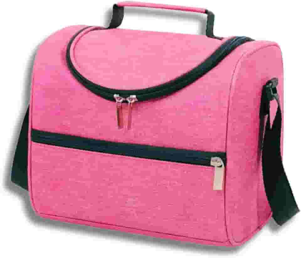 Bolsa Térmica Grande com Alça Ajustável, Lancheira Fitness, Ideal para Marmitas Lanches Frutas Bebidas, para Levar no Trabalho Passeio Academia Escola Faculdade, Qualidade Premium (Rosa)