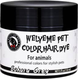 Tintura de pelo de cachorro, tintura permanente de pelos para animais de estimação, tintura profissional segura para cães, cor brilhante para cães e cavalos (cinza Bokara)
