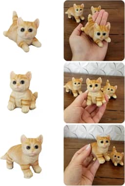 Kit 3 Mini Gatinhos em Resina Decoração Casa Escritório Presente Amantes de Gatos