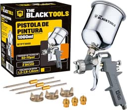 Pistola Pintura Gravidade Caneca 1000 Ml Rosca 1/4 Btpt1000 The Black Tools