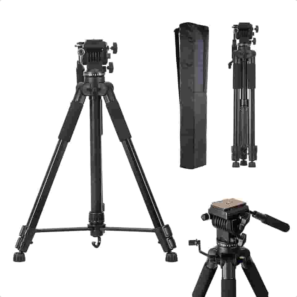 Tripé de Câmera com Cabeça Hidráulica Profissional 170cm TPC-688 Sou Foto