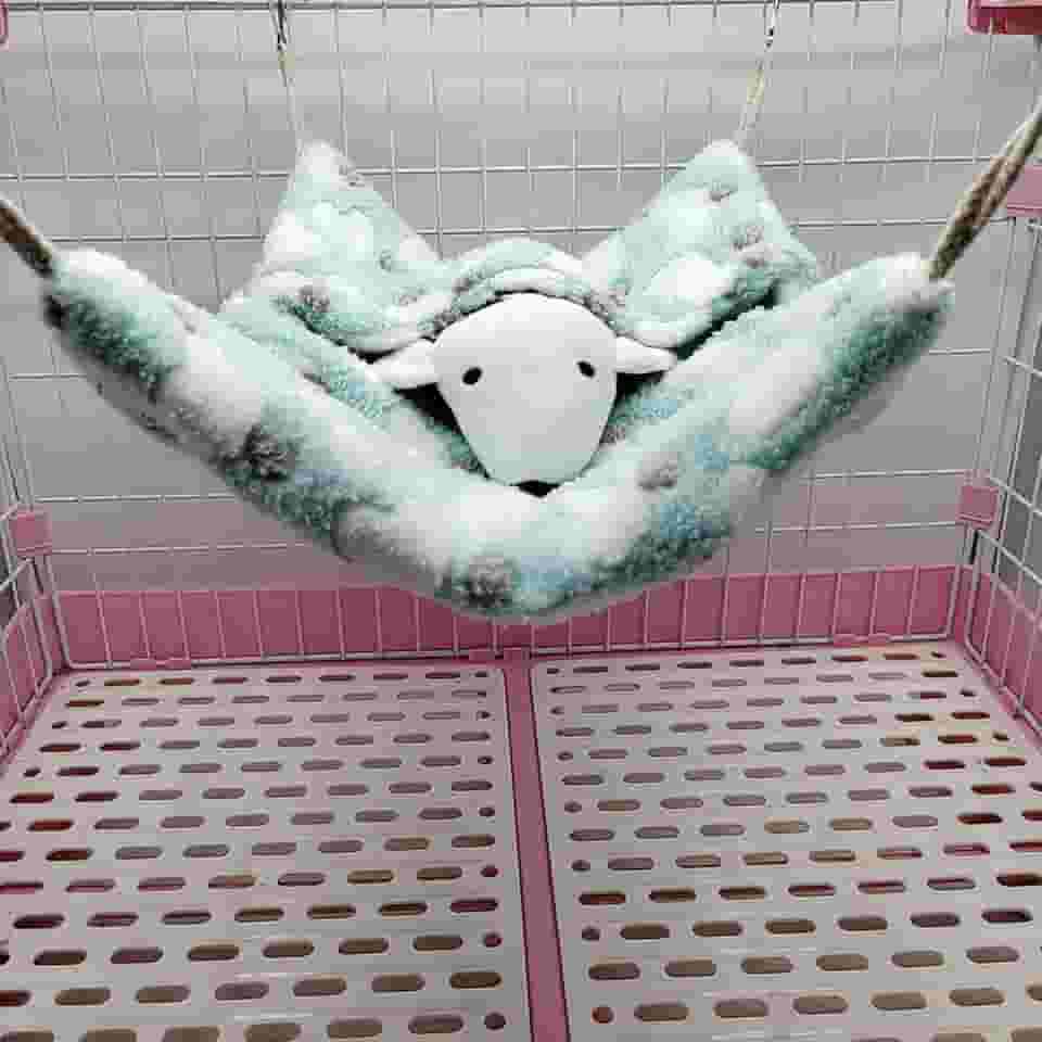 ISMARTEN Rede de pendurar para animais pequenos, saco de dormir para animais de estimação, cama de rede para furão, porquinho-da-índia, açúcar, hamster, ratos, chinchila, gerbilo voador e esquilo