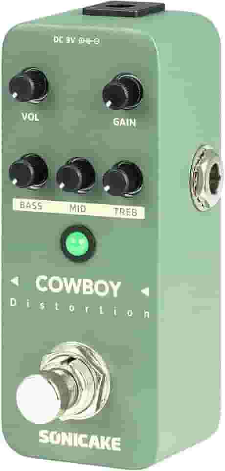 SONICAKE Pedal De Distorção Para Guitarra, Mini Alto Ganho Guitarra Elétrica E Baixo, 2 Modos, Metal Resistente, True Bypass - Cowboy Distortion