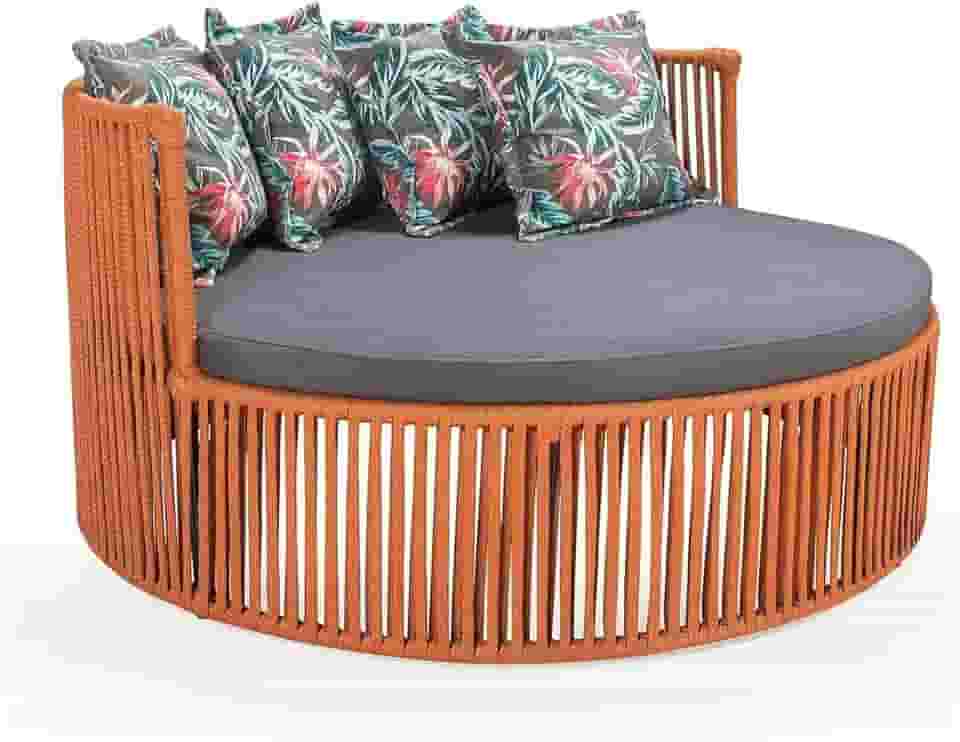 Chaise Sofá Maitê de Corda Náutica Jardim Area de Lazer Varanda Decorativa Moderna