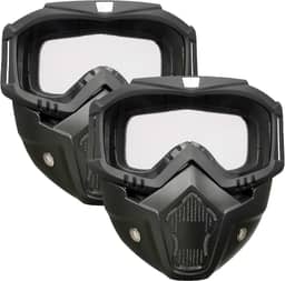 Pacote Com 2 Máscaras De Airsoft, Rosto Inteiro, Máscara Tática, Óculos De Proteção Para Capacete De Motocicleta Com Máscara Facial Removível Para Homens E Mulheres