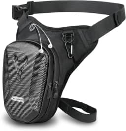 Bolsa de perna de motocicleta, bolsa de coxa, pochete multifuncional à prova d'água para ciclismo, viagens e acampamento, Preto, 14.5 x 8 x 20 cm, Moderno