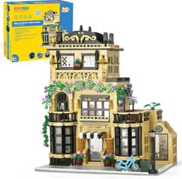 Conjunto de Blocos de Montar Construção de Café - Modelo de Construção de Cidade, Presente de Brinquedo STEM para Crianças e Adultos