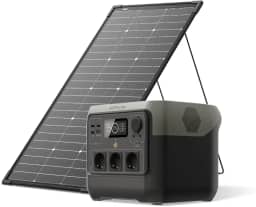 EF ECOFLOW Gerador Solar 220V RIVER 2 Pro 768Wh com Painel Solar Portátil 125W | 3 EU Tomadas AC 800W com X-Boost até 1600W | Estação de Energia Portátil para Emergências, Camping, RV e Uso Doméstico