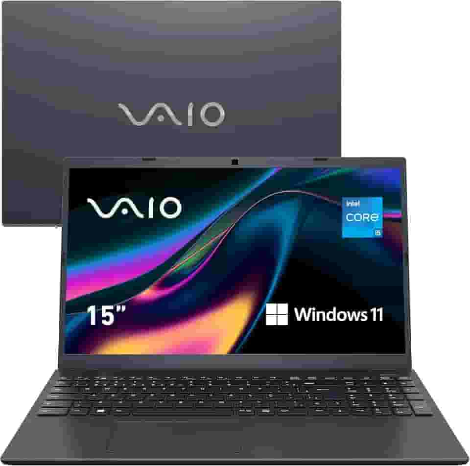 Notebook VAIO FE15 - Intel Core i5 12th, 16GB 512GB SSD, Tela 15,6'' Full HD Antirreflexo, Windows 11 Home - Cinza Grafite, VJFE54F11X-B2621H