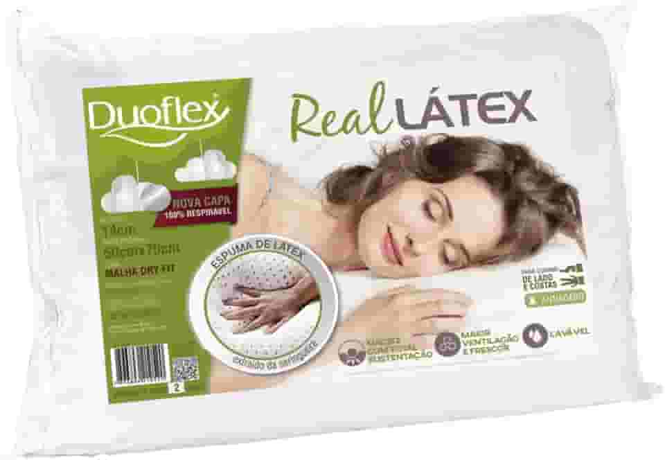 Travesseiro Real Látex, Duoflex, 050 x 070 x 014 cm