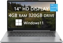 Lenovo Ideapad 1 Laptop HD de 14 polegadas para estudantes universitários e negócios, processador Intel Celeron N4020, 4 GB de RAM, 320 GB (SSD de 64 GB + cartão de 256 GB), Bluetooth, USB-C,