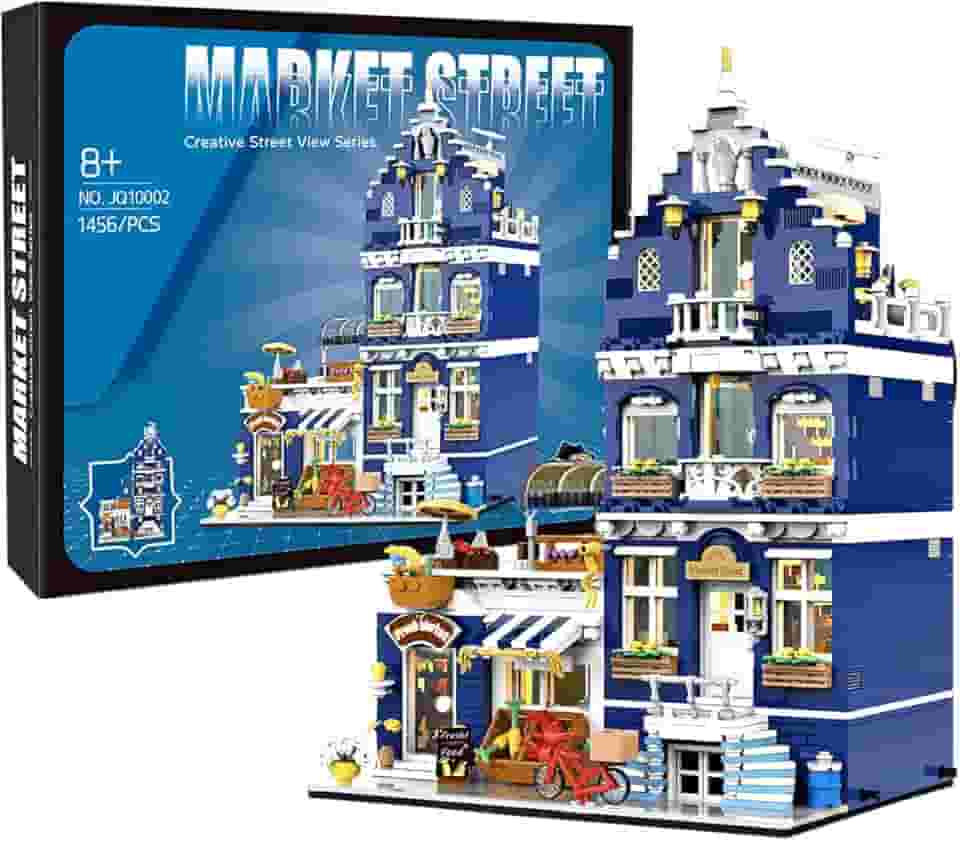 Conjunto de Blocos de Montar Construção de Maquete de Edifício Residencial - Série de Cenas de Rua, Presente Adequado para Adultos e Crianças